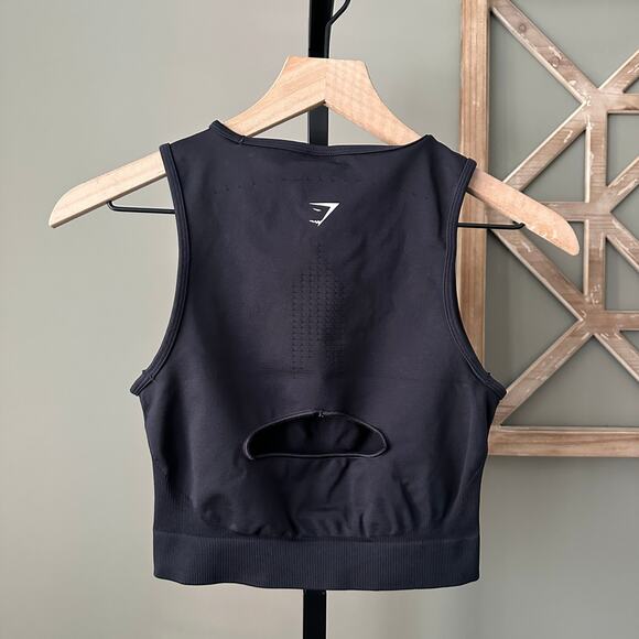 Gymshark Sweat Seamless Midi Tank Black Small - Picture 4 of 4